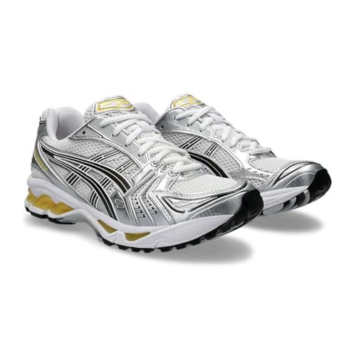 ASICS Unisex Gel-Kayano 14 Sportstyle Shoes, 8, White/TAI-CHI Yellow