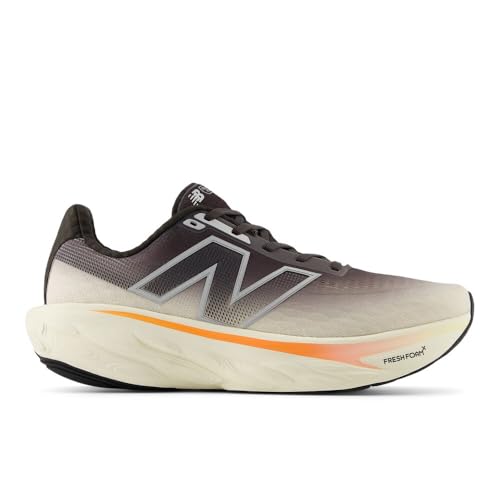 New Balance Men's Fresh Foam X 1080 V14 Running Shoe, Black Cement/Angora/Hot Mango, 12.5 W