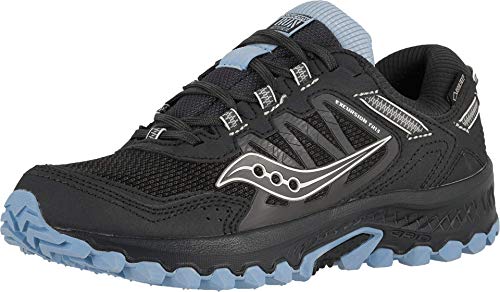 Saucony Women's Excursion Tr13 Trail Running Shoe, Black/Light Blue, 8