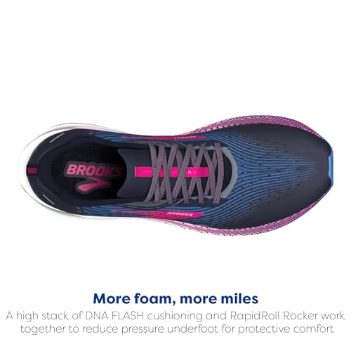 Brooks Women’s Hyperion Max Neutral Running Shoe - Peacoat/Marina Blue/Pink Glo - 8 Medium