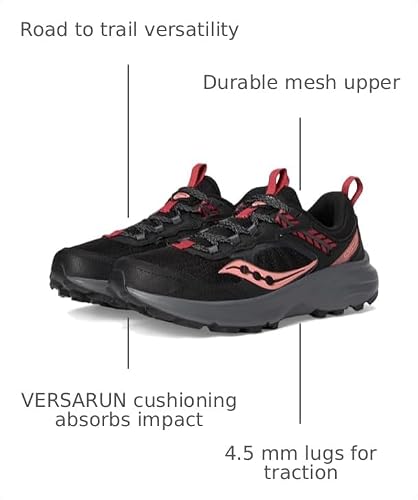 Saucony Women's Excursion TR17 Hiking Shoe, Black/Shadow, 10.5