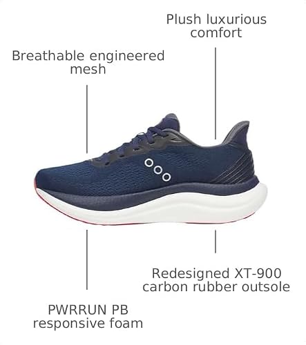 Saucony Men's Triumph 23 Sneaker, Navy/Red, 9.5