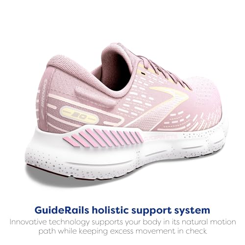 Brooks Women's Glycerin GTS 20 Supportive Running Shoe - Pink/Yellow/White - 6 Medium