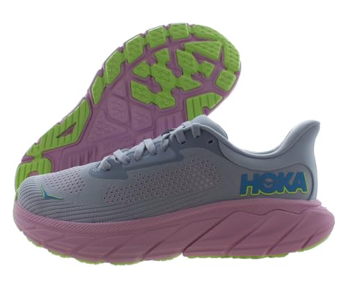 HOKA ONE ONE Arahi 7 Wide Womens Shoes Size 6.5, Color: Gull/Pink Twilight