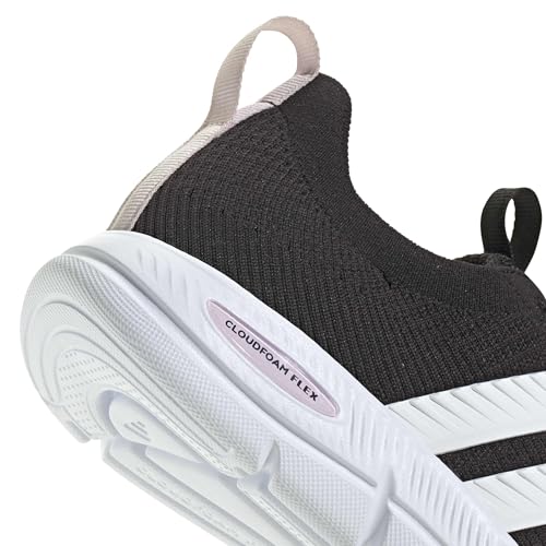 adidas Women's Cloudfoam Flex - Slounge, Black/White/Almost Pink, 9