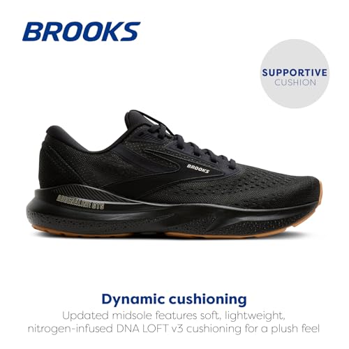 Brooks Men’s Adrenaline GTS 24 Supportive Running Shoe - Black/Biscuit - 9 Medium