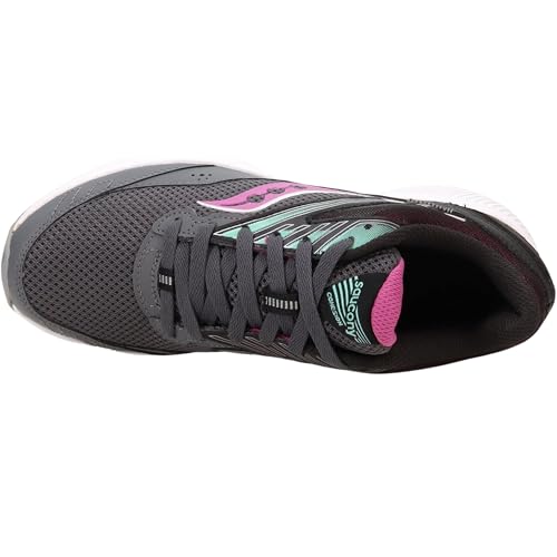Saucony Women's Cohesion 15 Sneaker, Shadow/Razzle, 7.5 Wide