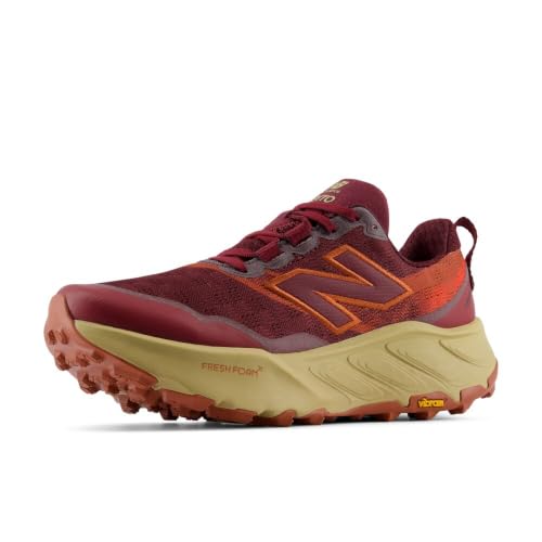 New Balance Women's Fresh Foam X Hierro v9 Trail Running Shoe, Mulled Wine/Neo Flame, 8.5