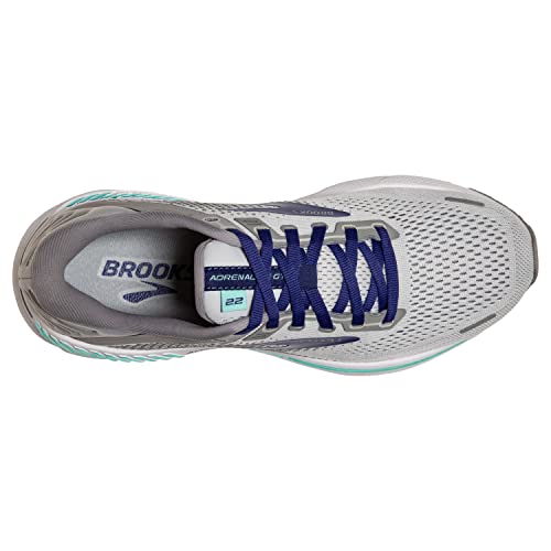 Brooks Women's Adrenaline GTS 22 Supportive Running Shoe - Alloy/Blue/Green - 6 Narrow