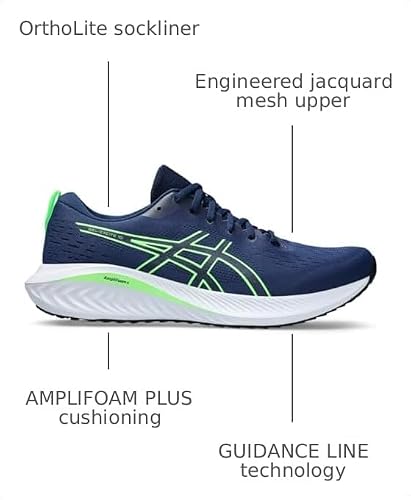 ASICS Men's Gel-Excite 10 Running Shoes, 11.5, Blue Expanse/Lime Burst