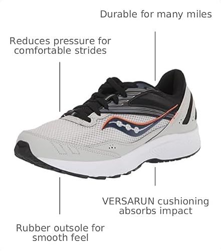 Saucony Men's Cohesion 15 Running Shoe, Fog/Space, 11
