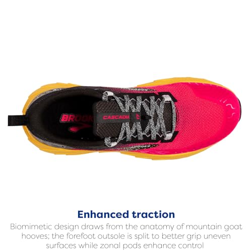 Brooks Women’s Cascadia 17 Trail Running Shoe - Diva Pink/Black/Lemon Chrome - 7 Medium