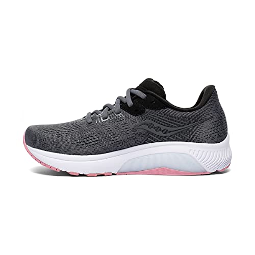 Saucony Women's Running Shoes, Guide 14, Charcoal/Rose, 12
