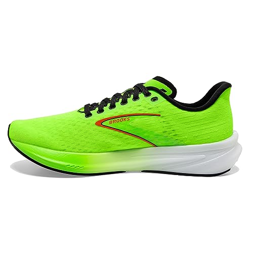 Brooks Men’s Hyperion Neutral Running Shoe - Green Gecko/Red Orange/White - 8.5 Medium