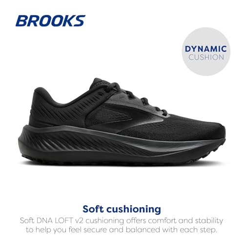 Brooks, Mens, Anthem 8, Black/Black/Ebony, 12, Wide
