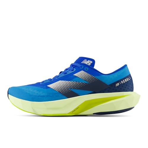 New Balance Men's FuelCell Rebel V4 Running Shoe, Spice Blue/Limelight/Blue Oasis, 14 M