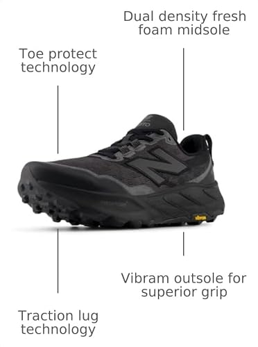 New Balance Men's Fresh Foam X Hierro V9 Trail Running Shoe, Black Cement/Black, 11 M