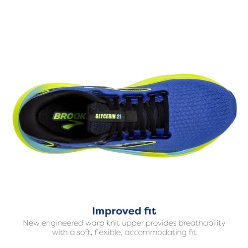 Brooks Men’s Glycerin 21 Neutral Running Shoe - Blue/Nightlife/Black - 10.5 Medium