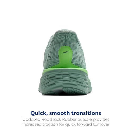 Brooks Men’s Launch 12 Neutral Running Shoe - Gray Mist/Green - 10.5 Medium