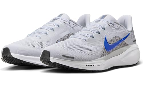 Nike Pegasus 41 FD2722 Men's Road Running Shoe, White Racer Blue Wolf Grey Pure, 40.5 EU