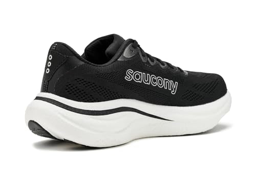 Saucony Women's Ride 19 Sneaker, Black/Silver, 8.5