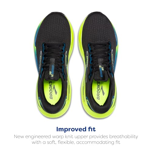 Brooks Men's Glycerin GTS 21 Supportive Running Shoe - Black/Blue/Nightlife - 10 Medium