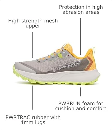 Saucony Women's Peregrine 15 Sneaker, Dove/Peel, 6