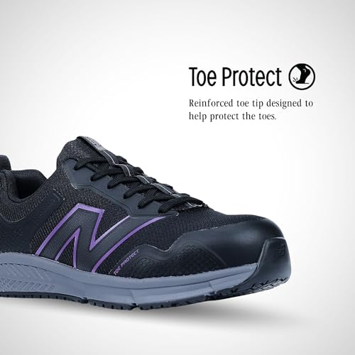 New Balance Evolve Aluminum Alloy Toe Women’s Industrial Work Shoes in Black/Purple alternate view 6