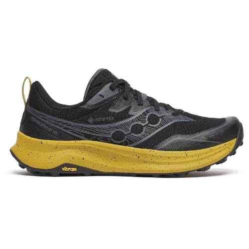 Saucony Men's Peregrine 16 GTX Sneaker, Black/Oil, 7