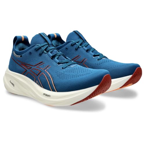 ASICS Men's Gel-Nimbus 26 Running Shoes, 11.5, Rich Navy/Faded Orange