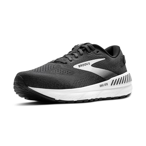 Brooks Women’s Ariel GTS 24 Supportive Running & Walking Shoe - Ebony/Black/White - 9 Medium