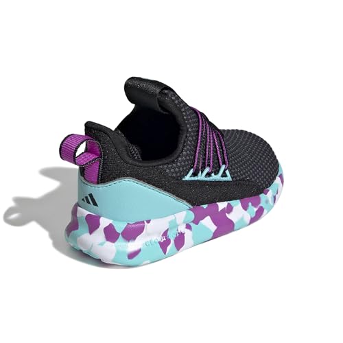 adidas Unisex-Baby Lite Racer Adapt 7.0, Black/Purple Burst/Flash Aqua, 8.5