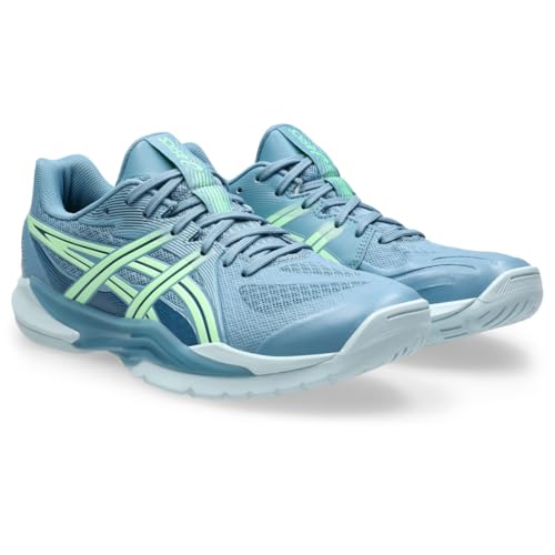 ASICS Men's POWERBREAK FlyteFoam Handball Shoe, 7, SABA Blue/Menthol