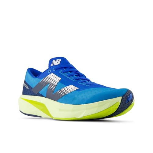 New Balance Men's FuelCell Rebel V4 Running Shoe, Spice Blue/Limelight/Blue Oasis, 14 M