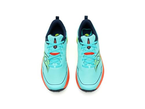 Saucony Men's Peregrine 16 Sneaker, Splash/Citron, 10.5