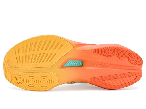 Saucony Men's Endorphin Speed 5 Sneaker, Ivory/Fire, 10