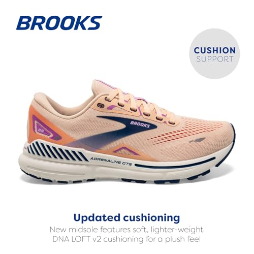 Brooks Women’s Adrenaline GTS 23 Supportive Running Shoe - Apricot/Estate Blue/Orchid - 7.5 Medium - alternate view 2