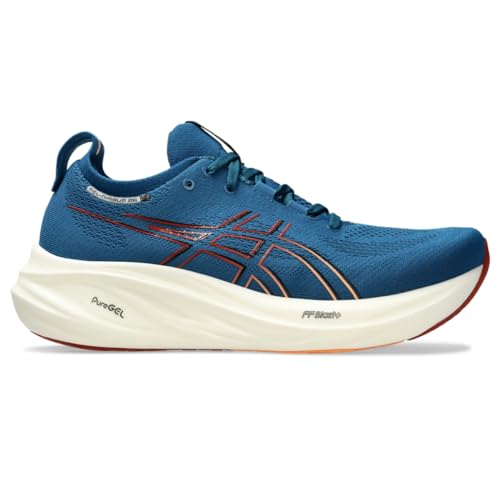 ASICS Men's Gel-Nimbus 26 Running Shoes, 11.5, Rich Navy/Faded Orange