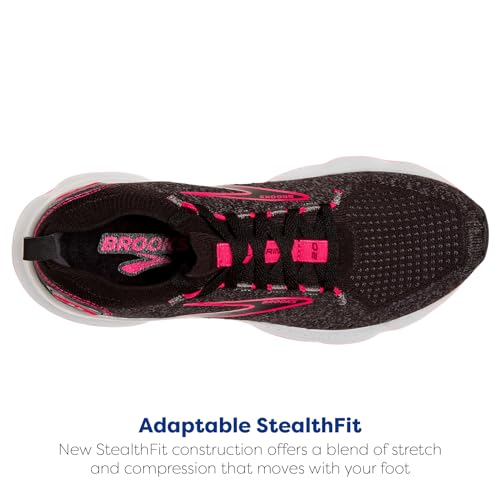 Brooks Women’s Glycerin StealthFit 20 Neutral Running Shoe - Black/Blackened Pearl/Diva Pink - 12 Medium