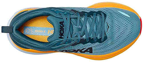 Hoka One Bondi 8 Wide, Men's Running Shoes, Goblin Blue Mountain Spring, 15.5 UK