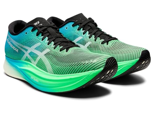 ASICS Unisex METASPEED Edge+ Running Shoes, 12.5M / 14W, Black/NEW Leaf