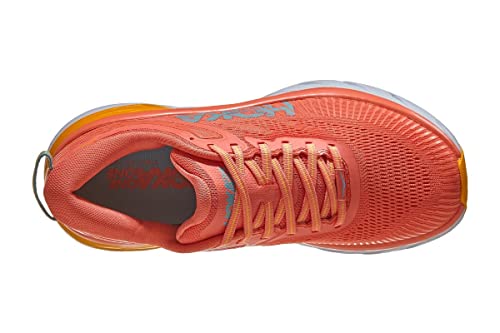 HOKA ONE Women's Bondi 7 Running Shoe, Camellia/Coastal Shade, 8.5