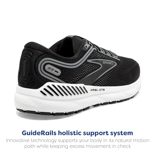 Brooks Women’s Ariel GTS 23 Supportive Running Shoe - Black/Grey/White - 6 Medium