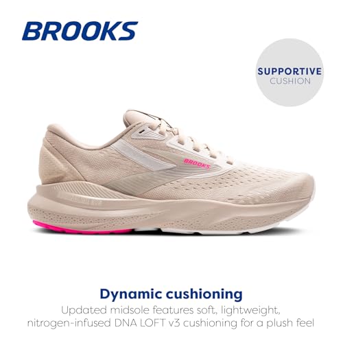 Brooks Women’s Adrenaline GTS 24 Supportive Running Shoe - Chateau Grey/Coconut/Pink - 11 Medium - alternate view 2