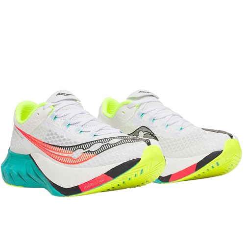Saucony Men's Endorphin Pro 4 Sneaker, White/Mutant, 10