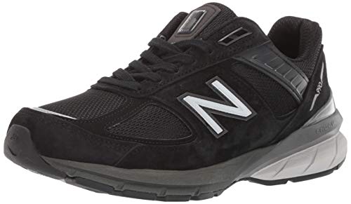 New Balance Women's Made in US 990 V5 Sneaker, Black/Silver, 5 N US
