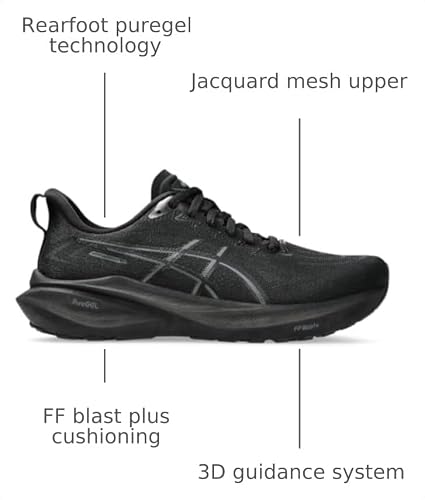 ASICS Women's GT-2000 13 D Running Shoes, 8, Black/Black