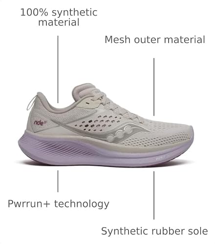 Saucony Women's Ride 17 Sneaker, Moon/Viola, 8