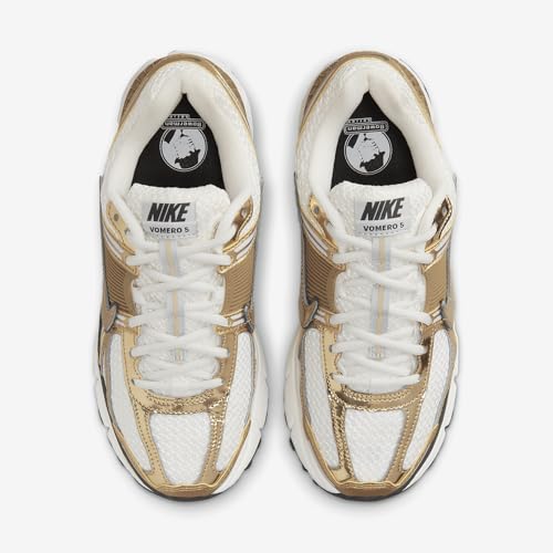 Nike Women's Zoom Vomero 5 Gold Sneakers, Photon Dust/Gold/Gridiron/Sail, 7 Medium US