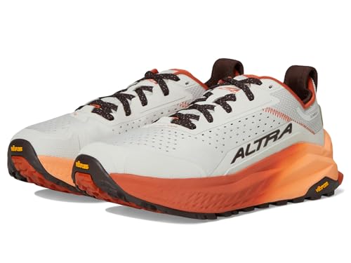 ALTRA Men's Olympus 6 Trail Running Shoe, Gray/Orange, 10.5